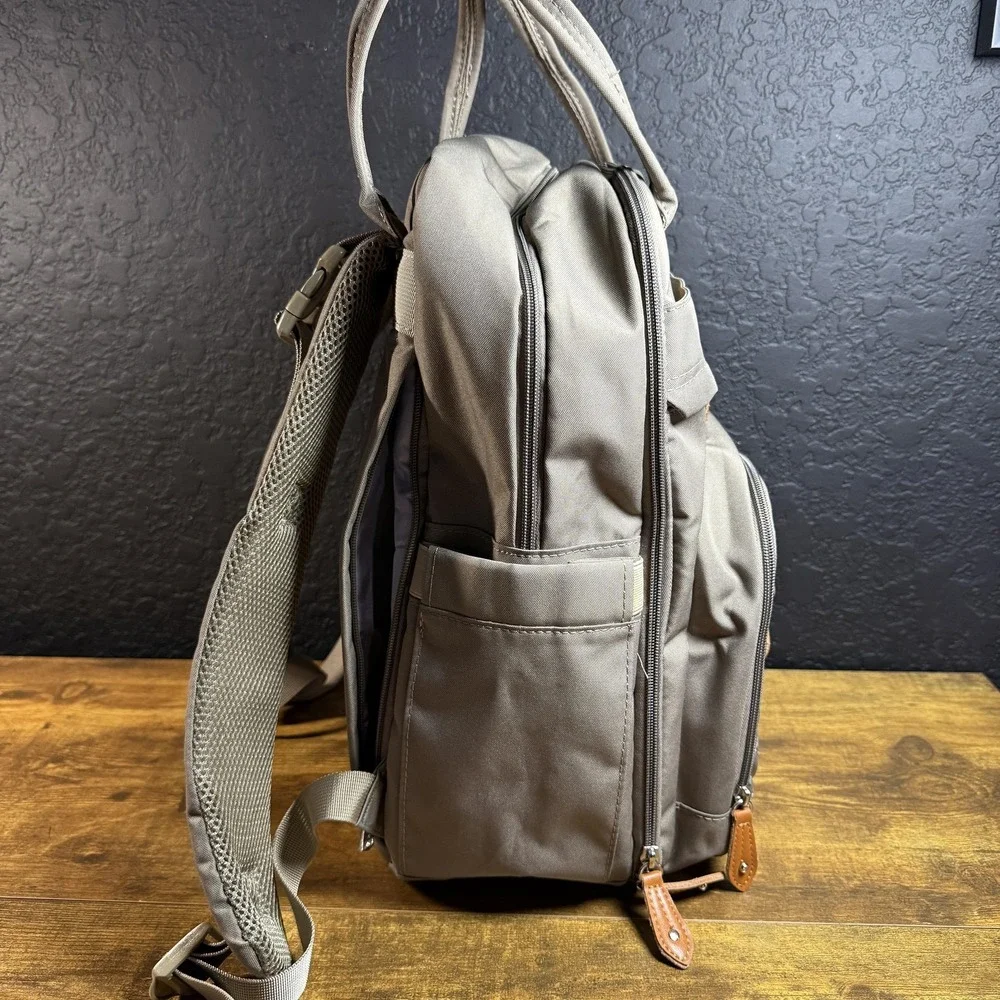 BabbleRoo Diaper Bag Backpack Gray Polyester Multi-Pocket Organizer One‎ Size